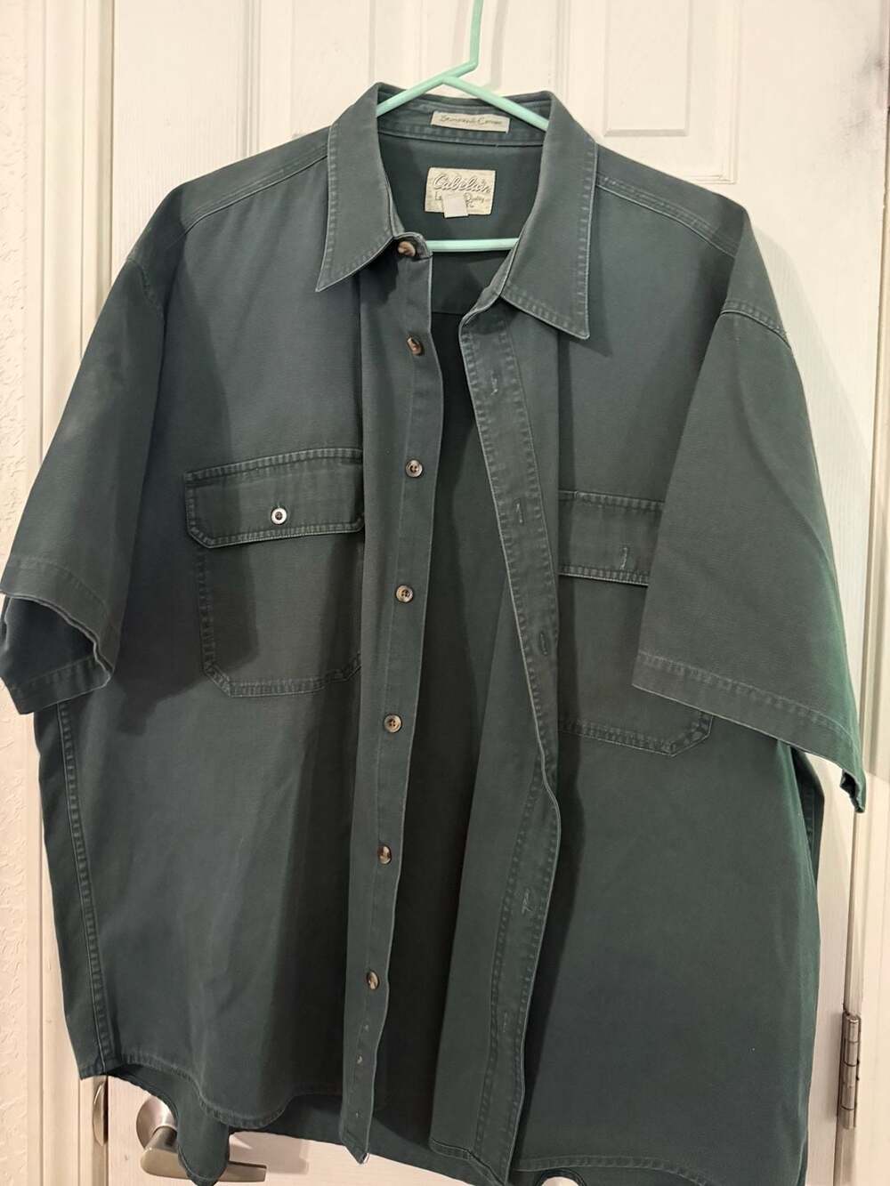 Cabela's Legendary Quality Stonewash Canvas Short Sleeve Button-Down Shirt